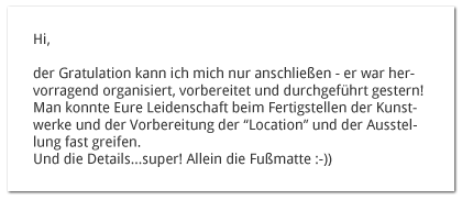 Feedback zu unserer Ausstellung
