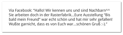 Feedback zu unserer Ausstellung